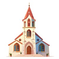 Cartoon of Church architecture building steeple.