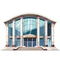 Cartoon of Concert hall architecture building window.