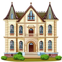 Cartoon of Gallery architecture building house.