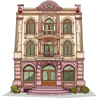 Cartoon of Gallery architecture building window.