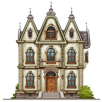 Cartoon of Hall architecture building house.