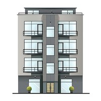Cartoon of modern Apartment architecture building apartment.