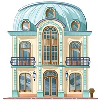 Cartoon of Spa Building architecture building house.