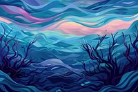 Illustration Magical fantasy underwater landscape backgrounds outdoors painting.