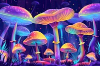 Mushroom glowing fungus forest.