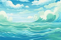 Sea scape on sunny day backgrounds outdoors painting.