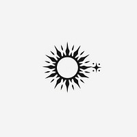 Sun logo symbol stencil.