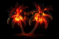 Coconut trees fire fireworks outdoors.