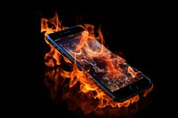Cellphone fire bonfire flame.