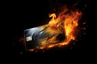 Credit card fire bonfire flame.