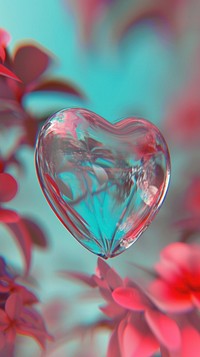 Heart bubble red transparent fragility.