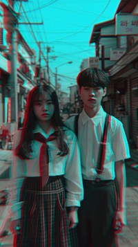 Highschool korean Students girl and boy photography portrait street.