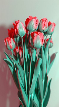 Tulips bouquet flower plant red.