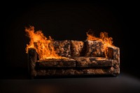 Sofa furniture fire fireplace bonfire.