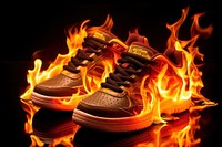 Shoes fire footwear black.