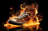 Shoes fire footwear bonfire.