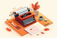 Typewriter desk text art.