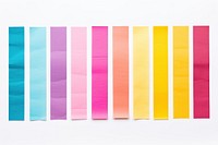 Colorful adhesive strip backgrounds paper white background.