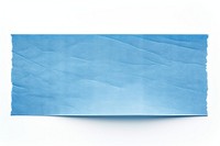 Blue adhesive strip paper white background simplicity.