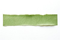 Green paper adhesive strip leaf white background rectangle.