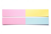Pastel color adhesive strip paper white background rectangle.