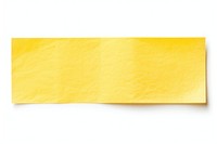 Yellow paper adhesive strip backgrounds white background simplicity.