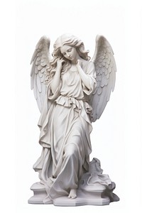 White Angel statue angel white background representation.