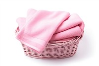 Towel in a basket white background textile hygiene.