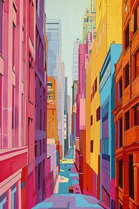 The buildings are brightly coloured architecture painting street.