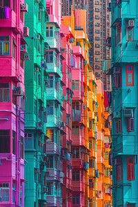 The buildings are brightly coloured architecture city neighbourhood.