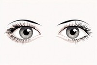 Long Eyelash eyelash drawing sketch.