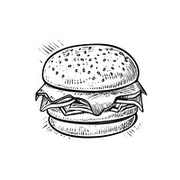 Burger logo drawing sketch food.