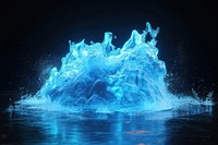 3d render of glowing water outdoors nature ice.