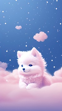 Cute wolf dreamy wallpaper animal cartoon mammal.