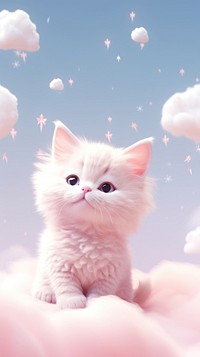 Cute cat dreamy wallpaper animal mammal kitten.