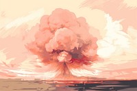 Tsar Bomba mushroom cloud explosion exploding outdoors.