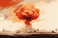 Tsar Bomba mushroom cloud explosion fire destruction.