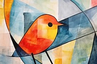 Geometric Bird backgrounds painting line.