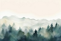 Misty landscape with fir forest mist backgrounds abstract.