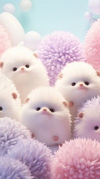 Fluffy pastel hedgehog animal mammal cute.