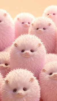 Fluffy pastel hedgehog animal mammal cute.