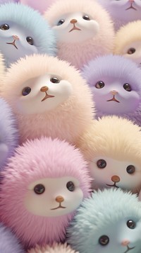 Fluffy pastel hedgehog cute toy representation.