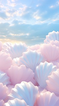 Fluffy pastel sea shell outdoors nature flower.