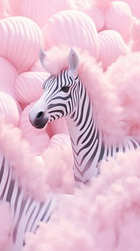 Fluffy pastel zebra wildlife animal mammal.