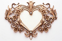 Heart vintage ornament frame jewelry white background celebration.