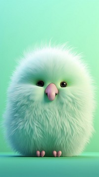 Fluffy pastel kiwi bird animal mammal beak.