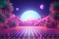 Retrowave garden astronomy outdoors nature.