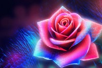 Retrowave rose backgrounds abstract flower.