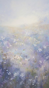 Field of spring flowers painting backgrounds tranquility.