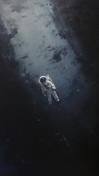 Skull lost astronaut in space underwater astronomy darkness.